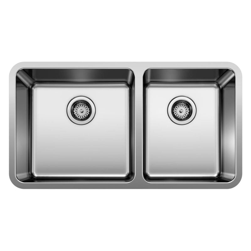 Blanco Formera 33-in 60/40 Double Bowl Undermount Stainless Steel Kitchen Sink F4