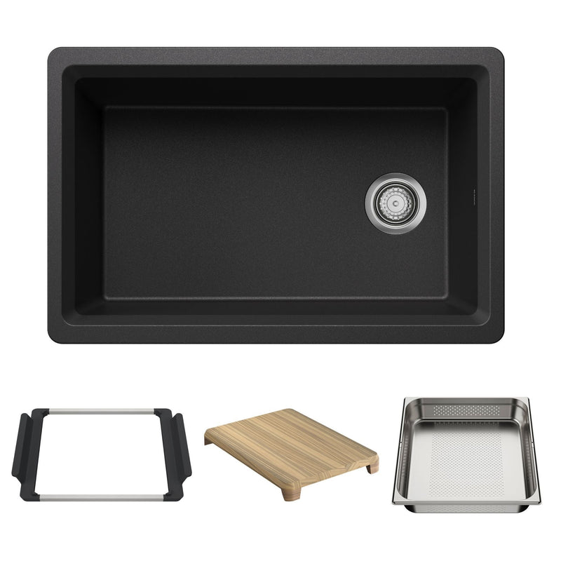 Blanco Inteos 30-in SILGRANIT Workstation Kitchen Sink C0