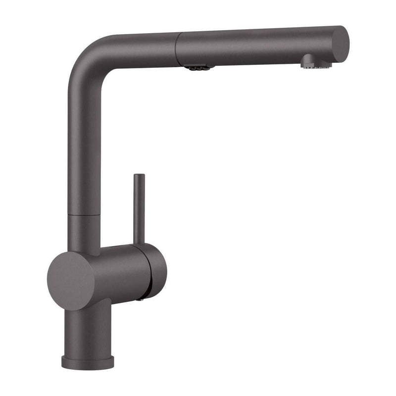Blanco Linus Low Arc Pull-Out Dual-Spray Kitchen Faucet, Cinder M1