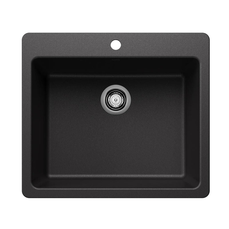 Blanco Liven SILGRANIT 25-in Single Bowl Dual Mount Kitchen Sink, Anthracite Z0