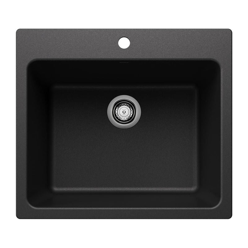 Blanco Liven SILGRANIT 25-in Single Bowl Dual Mount Laundry Sink, Anthracite V3
