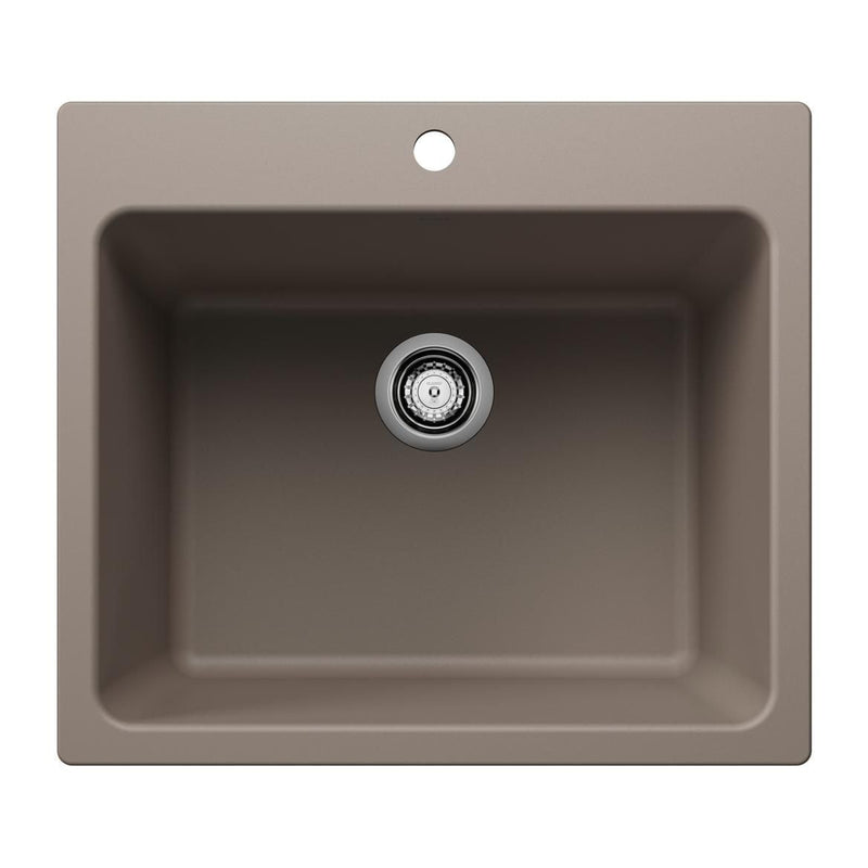 Blanco Liven SILGRANIT 25-in Single Bowl Dual Mount Laundry Sink, Truffle U3