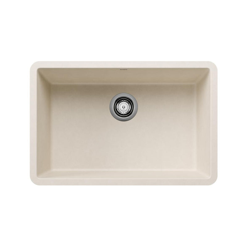 Blanco Precis SILGRANIT 27-in Single Bowl Undermount Kitchen Sink, Soft White C6