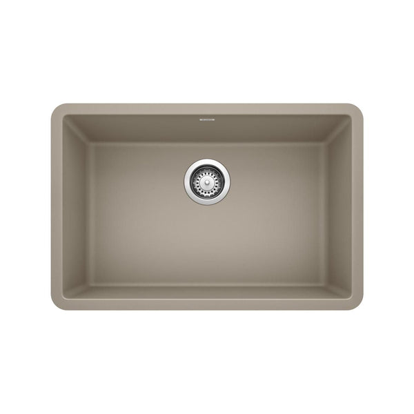 Blanco Precis SILGRANIT 27-in Single Bowl Undermount Kitchen Sink, Truffle Q4