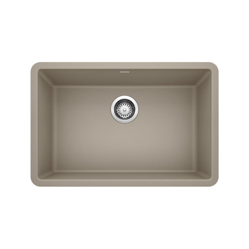 Blanco Precis SILGRANIT 27-in Single Bowl Undermount Kitchen Sink, Truffle Q4