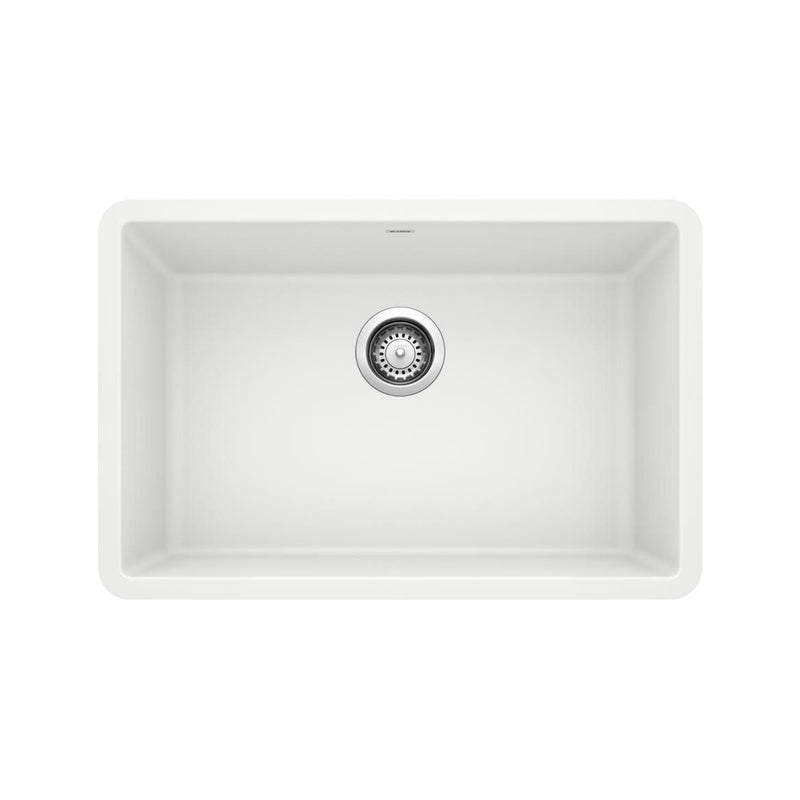 Blanco Precis SILGRANIT 27-in Single Bowl Undermount Kitchen Sink, White Y1