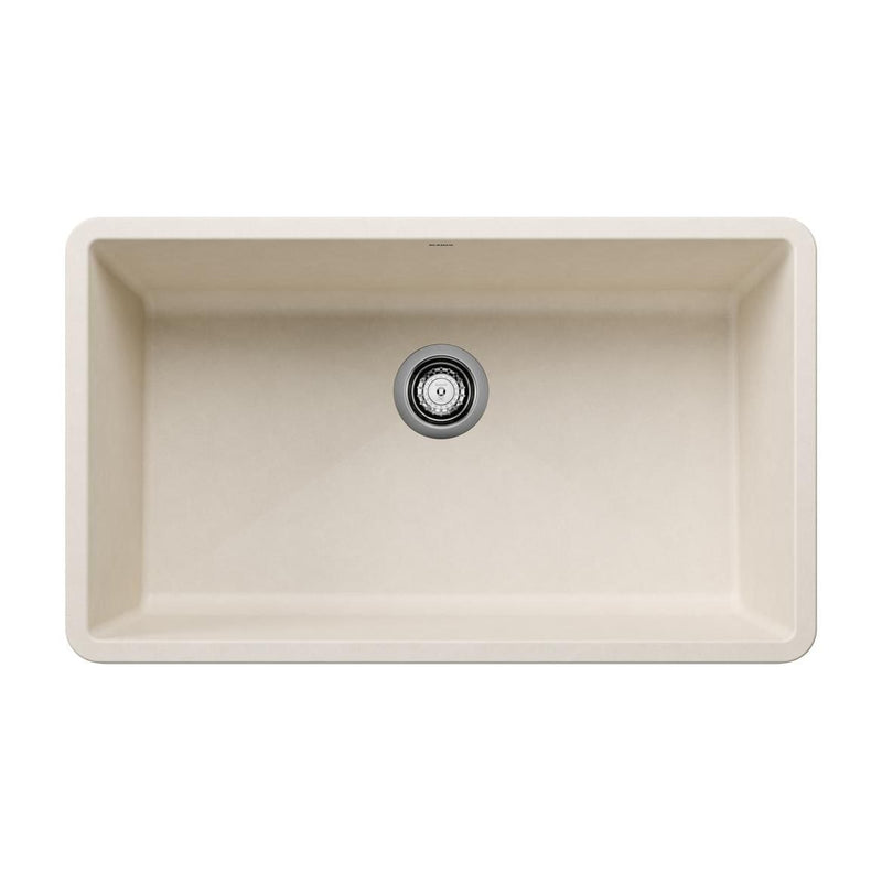 Blanco Precis SILGRANIT 32-in Super Single Undermount Kitchen Sink, Soft White T1