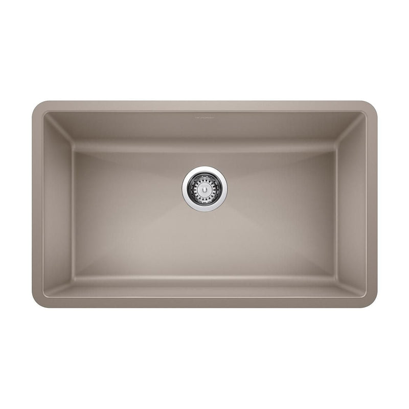 Blanco Precis SILGRANIT 32-in Super Single Undermount Kitchen Sink, Truffle F9
