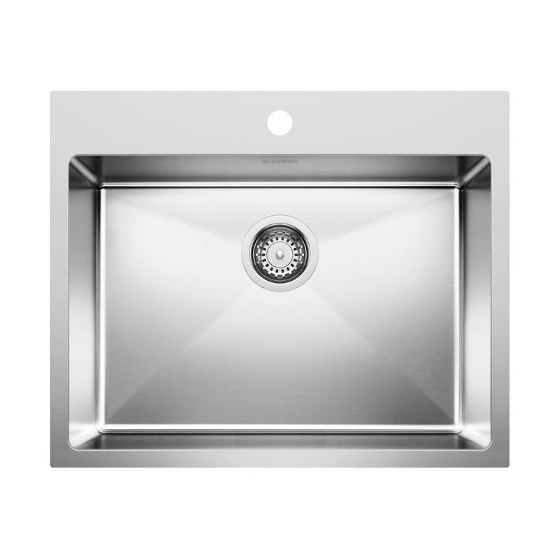 Blanco Quatrus R15 25-in Single Bowl Dual Mount Stainless Steel Kitchen Sink Z4
