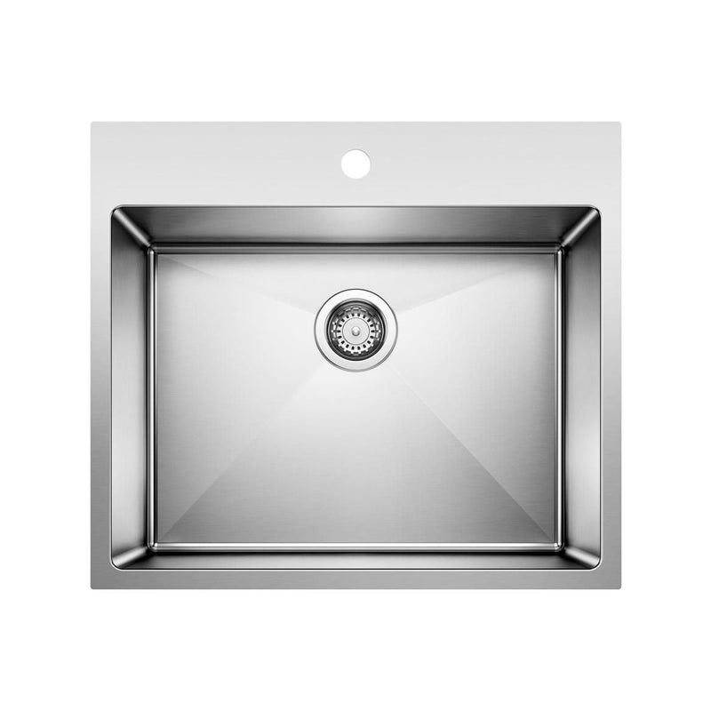 Blanco Quatrus R15 25-in Single Bowl Dual Mount Stainless Steel Laundry Sink T0