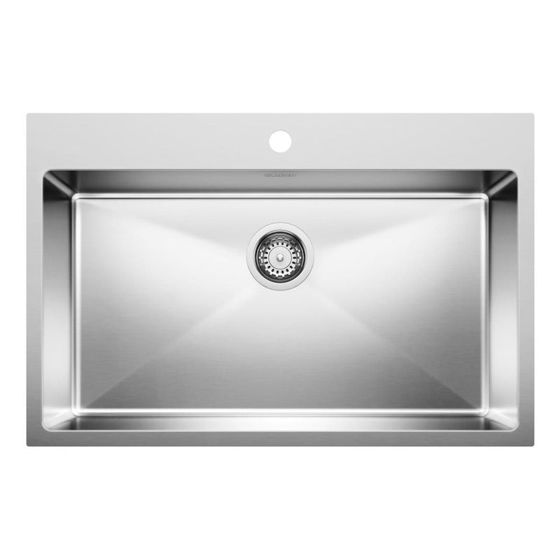 Blanco Quatrus R15 31-in Single Bowl Dual Mount Stainless Steel Kitchen Sink V1