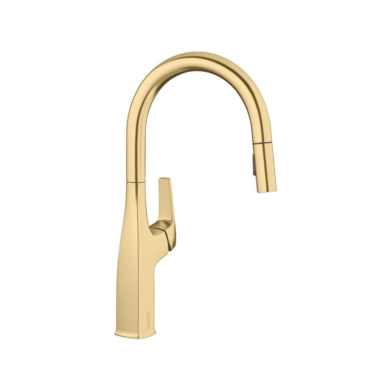 Blanco Rivana High-Arc Pull-Down Dual-Spray Kitchen Faucet, Satin Gold P4