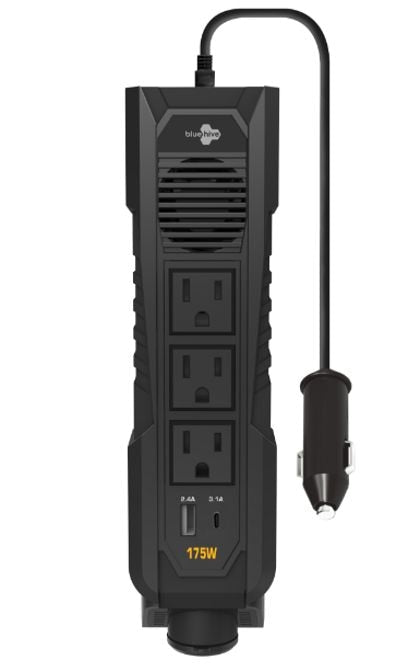 Bluehive Power Inverter with USB Ports & Electrical Outlets, 175W, B2