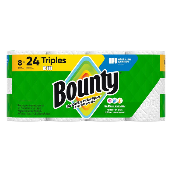 Bounty Select-A-Size Triple Roll Paper Towel, 2-ply, 8-pk W4