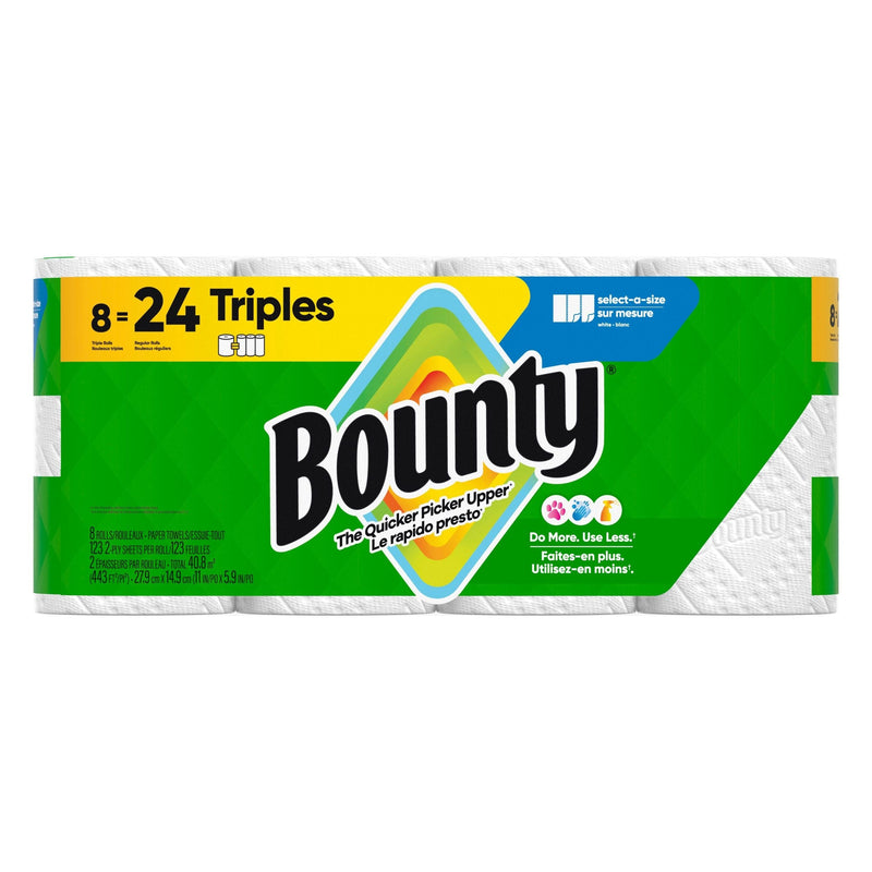 Bounty Select-A-Size Triple Roll Paper Towel, 2-ply, 8-pk W4