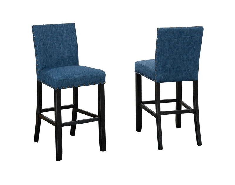 Brassex Alex Blue Counter/Bar Stool with Back Rest, 2-pc C6