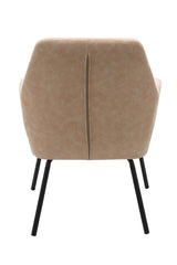 Brassex Arya Vintage Beige Tufted Fabric Upholstered Dining Chair
