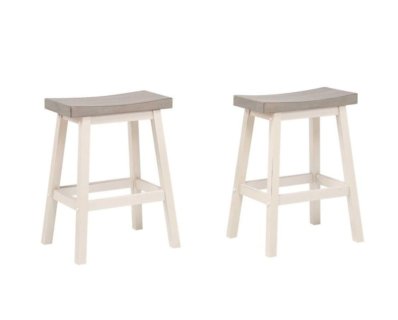 Brassex Asher Grey/White Backless Counter/Bar Stool, 2-pc C6