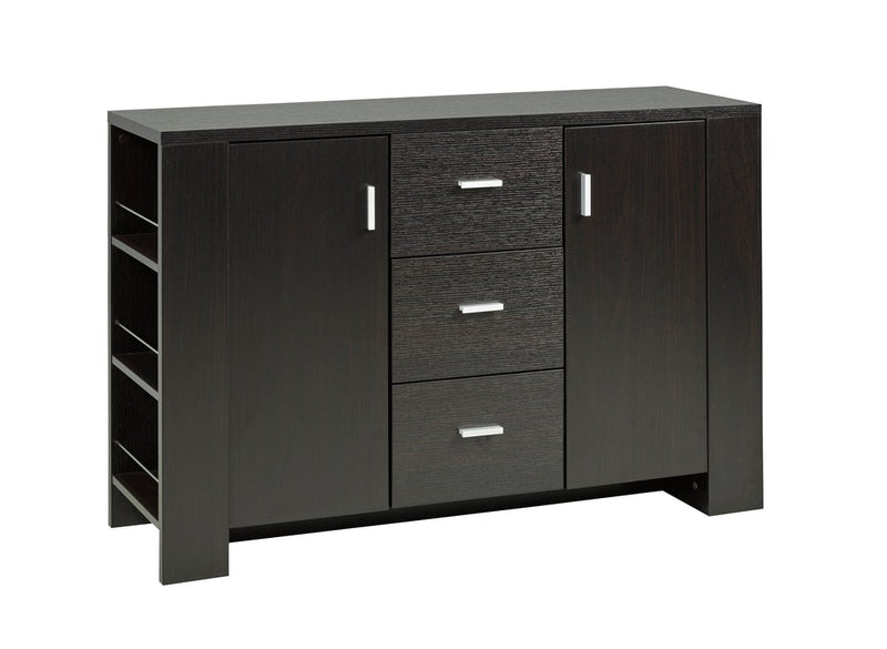 Brassex Ashton Freestanding Dining Buffet/Server with Storage, Dark Cherry D3