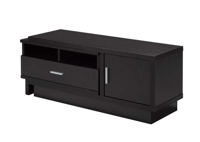 Brassex Darel 48-in Expandable Dark Cherry TV Stand with Storage Shelf and Cabinet R5