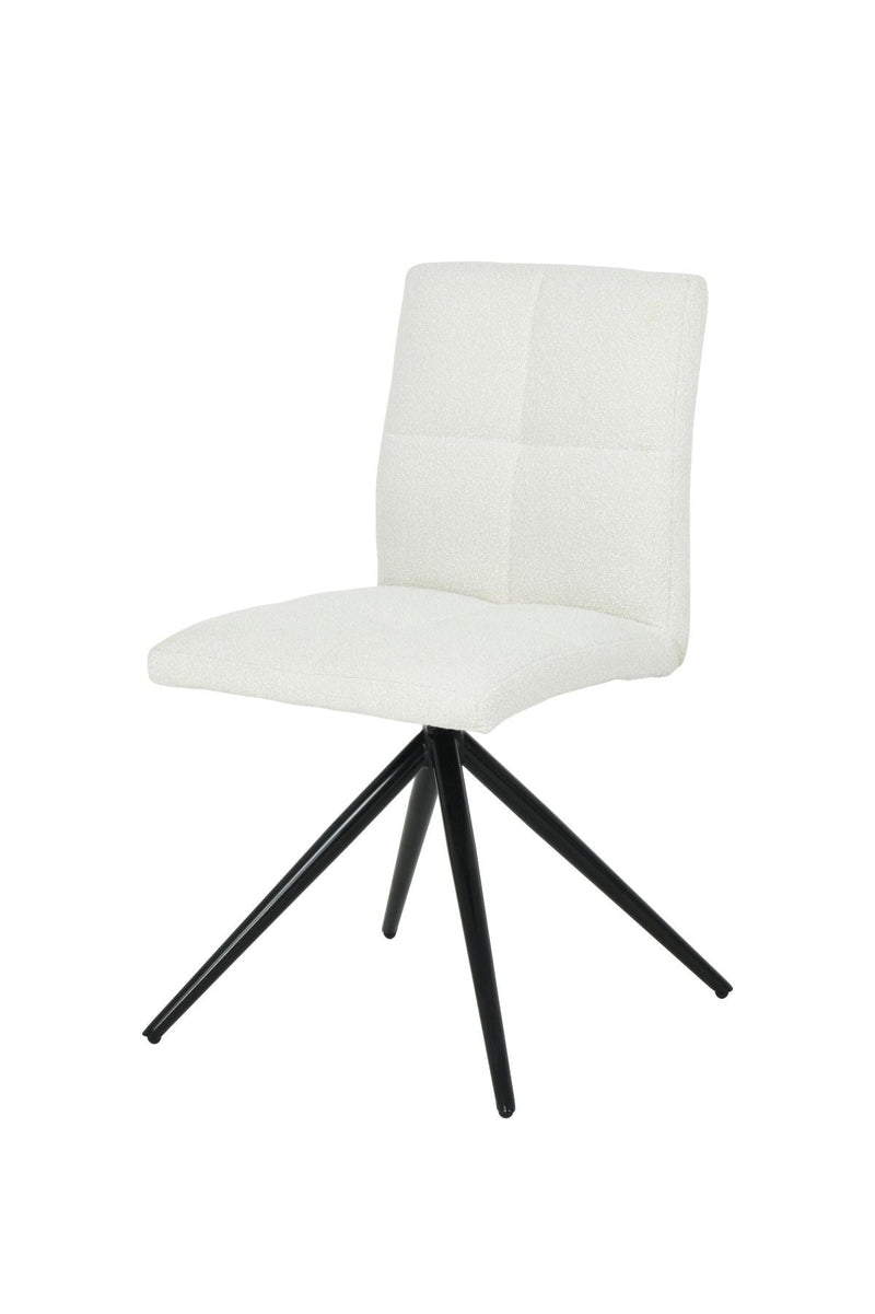 Brassex Ethan White Fabric Upholstered Armless Dining Chair, 2-pc V8