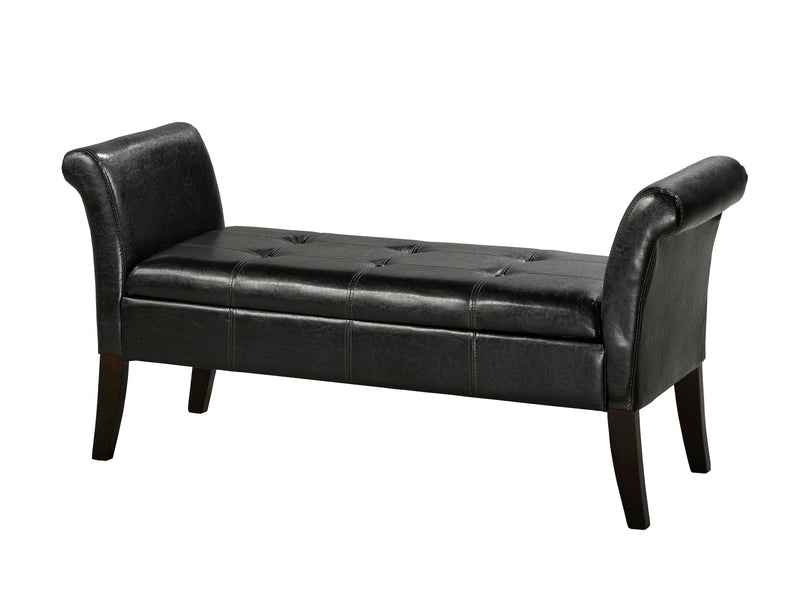 Brassex Fabric Tufted Accent Bench with Storage P5