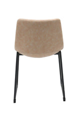 Brassex Rachel Vintage Beige Fabric Upholstered Dining Chair, 2-pc