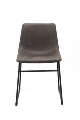 Brassex Rael Vintage Brown Fabric Upholstered Dining Chair, 2-pc