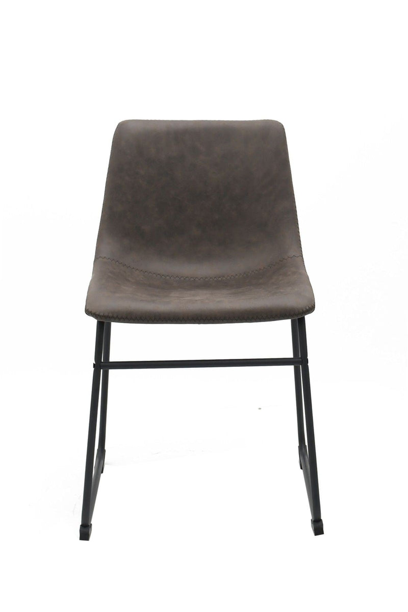 Brassex Rael Vintage Brown Fabric Upholstered Dining Chair, 2-pc Y8