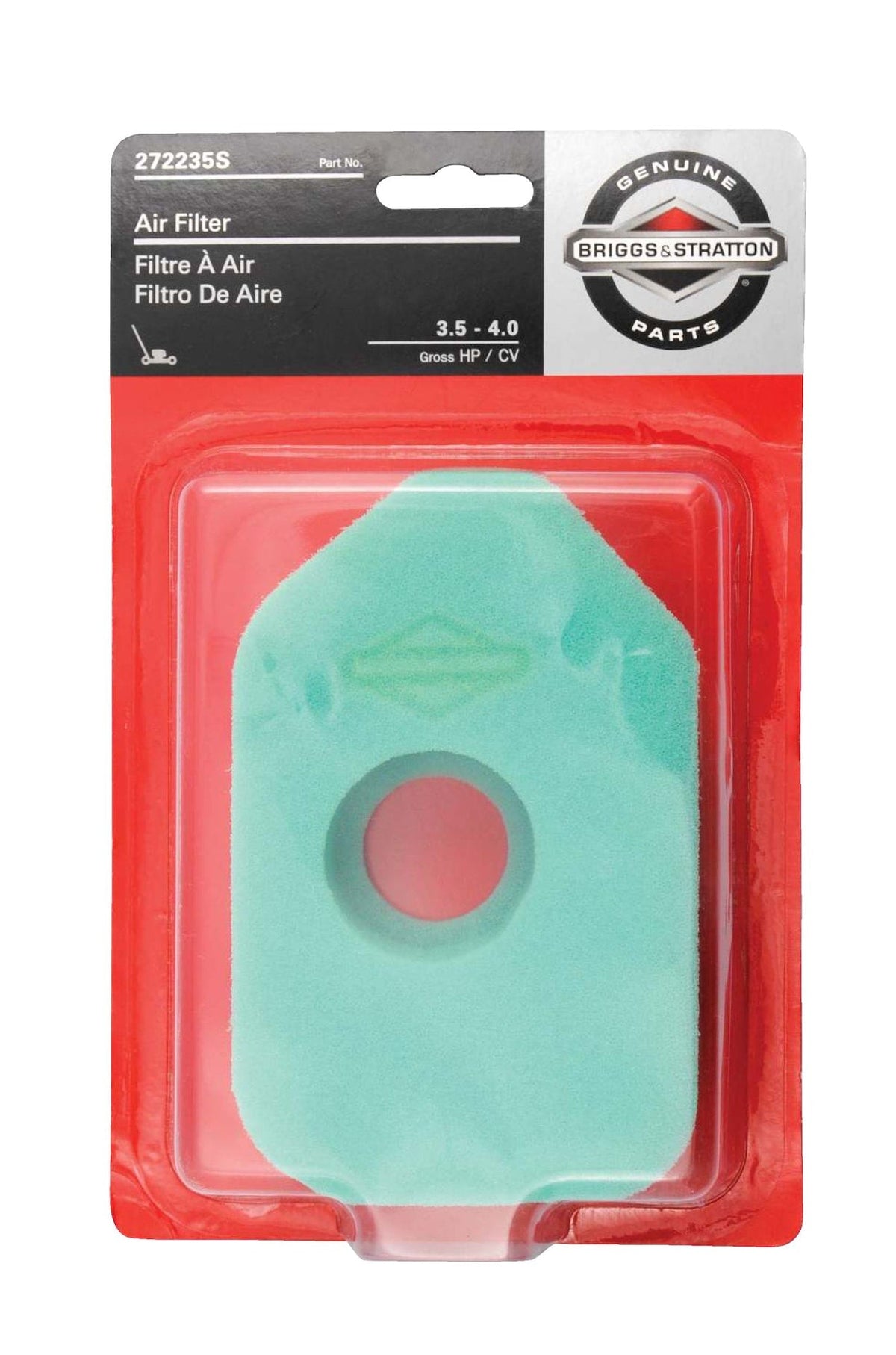 Briggs & Stratton Lawnmower Replacement Foam Air Filter, for Briggs 3-4 HP engines