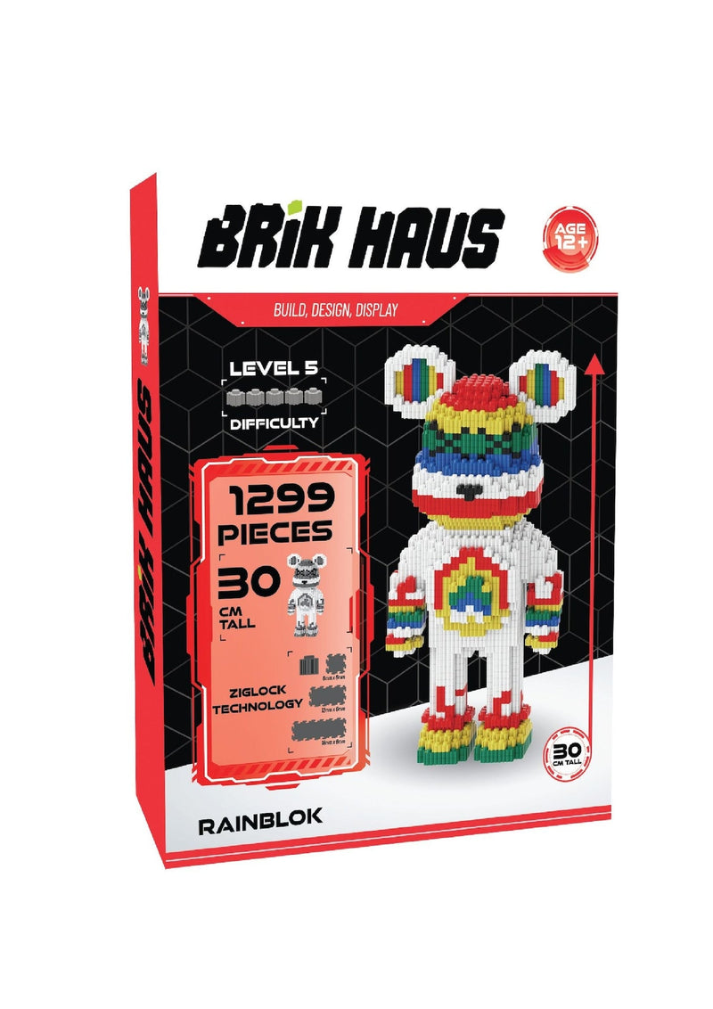 Brik Haus Rainbow Bear Construction Set, Small R3