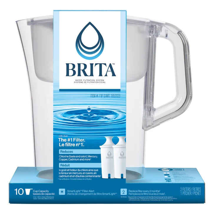 Brita Champlain 2.4 L (10-cup) Pitcher with 2 Filters S8