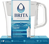 Brita Denali Water Filter Pitcher with Standard Filter, BPA Free, 6 Cup Capacity, White