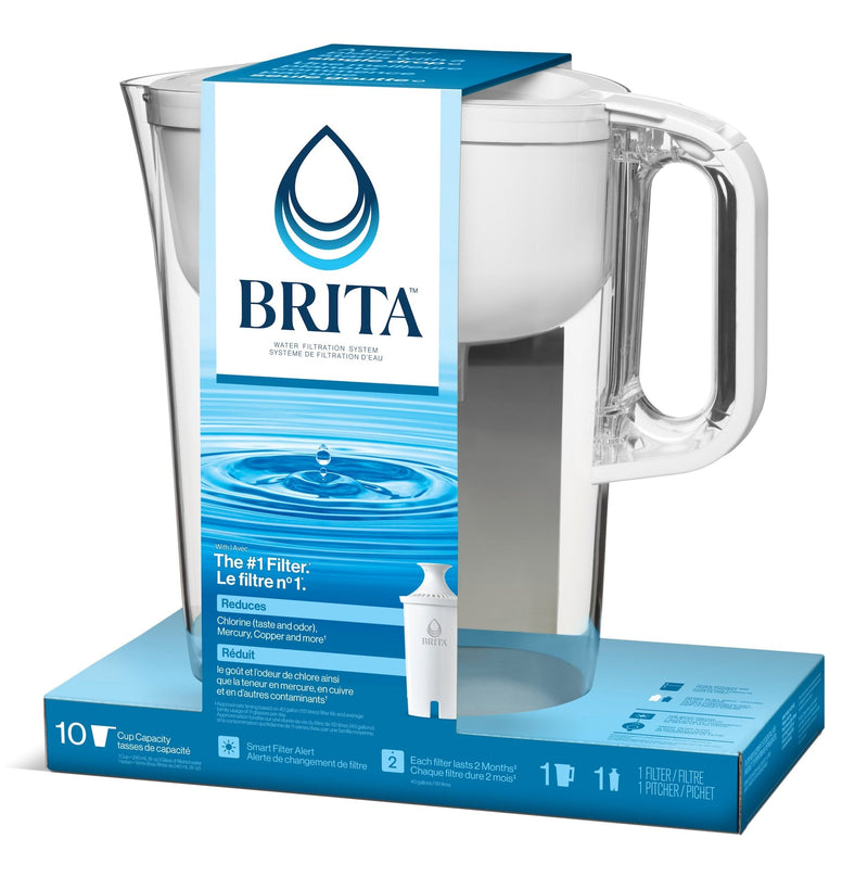 Brita Huron Bright Water Pitcher, BPA free, Standard Filter included, 10-Cup, White Z3