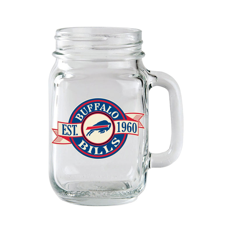 Buffalo Bills Mason Jar Mug Pint Glass For NFL Football Fans/Collectors, 16.5-oz M9