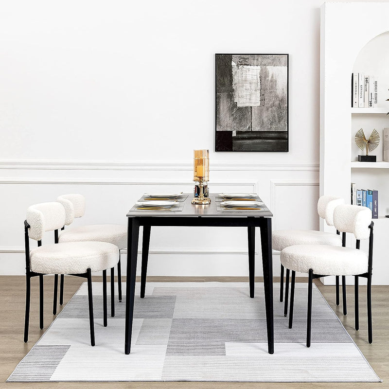 DYHOME White Dining Chairs Set of 4, Mid-Century Modern Dining Chairs, Kitchen Dining Room Chairs V1