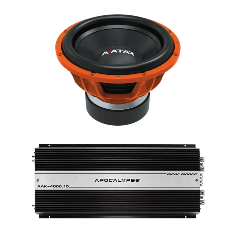 Car Audio 15" 2Ohm Subwoofer STU-1546-D2&Monoblock Amp Package New S4