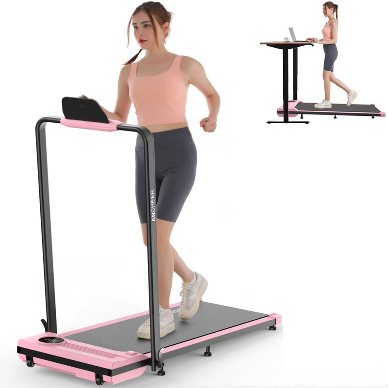 ANCHEER Portable Folding Walking Pad 300lb, 7.5 MPH Under Desk Treadmill with Remote Control LED Display,2 in 1 Walking Pad Treadmill for... I2