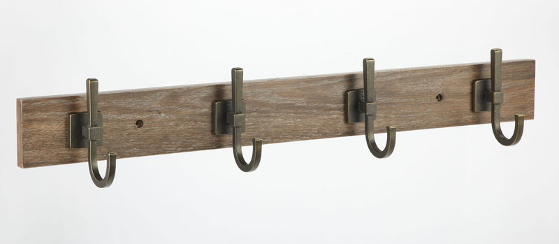 CANVAS 4-Hook Rail, Weathered Walnut, 27-in D7