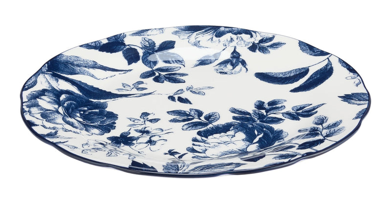 CANVAS Augusta Stoneware Dinner Plate, 1-pc, White/Blue Floral V5