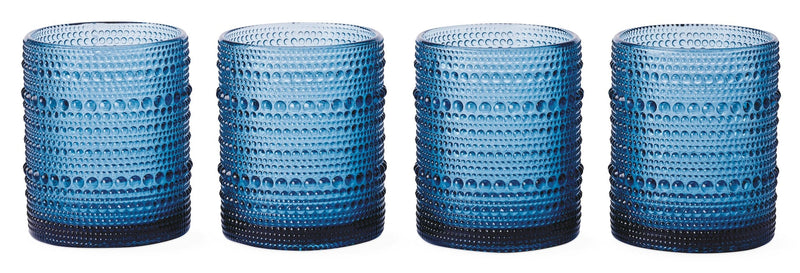 CANVAS Blue Hobnail Glasses, Durable Glass Build, 4-pk I2