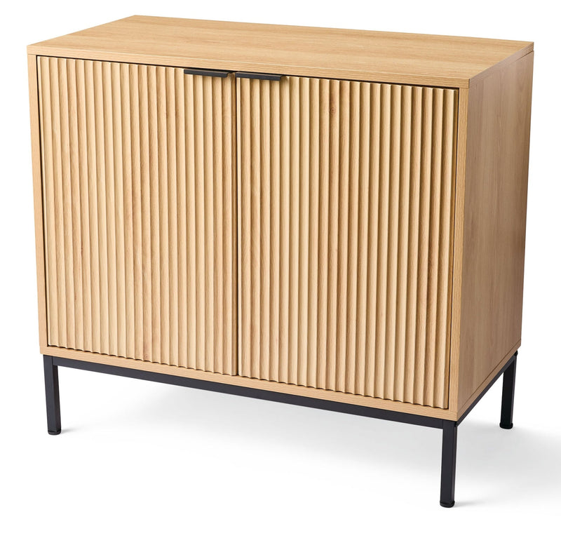 Canvas Byward Scallop Accent Cabinet Oak F2