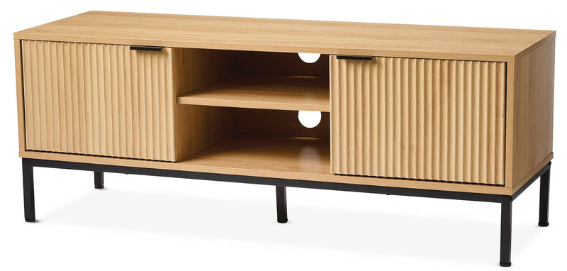Canvas Byward Scallop TV Stand, Oak Q2