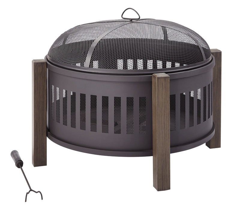 Canvas Campobello Round Wood Burning Outdoor Fire Bowl/Fire Pit, 31 x 24-in M2