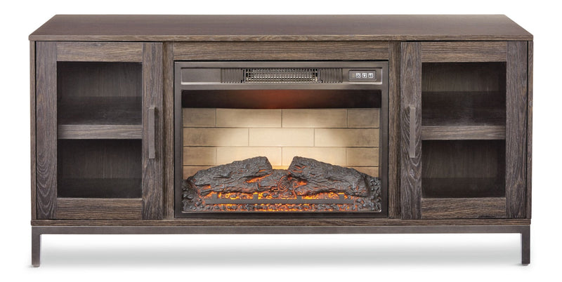 CANVAS Canmore Media Console Electric Fireplace TV Stand with Fireplace, 54-in, 1400W, Brown D9