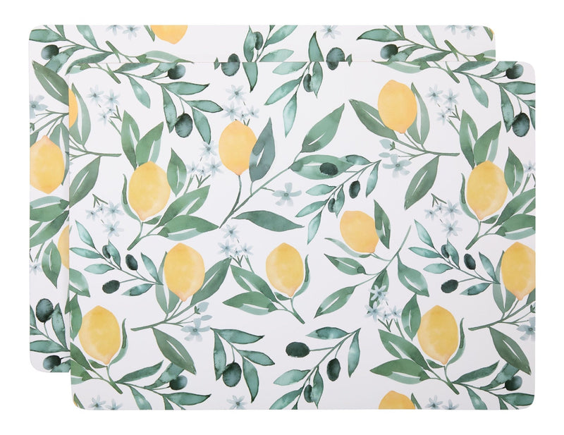 CANVAS Citrus Rectangle Cork Placemat Set, Multi-Coloured, 11-in x 15-in, 2-pk V9
