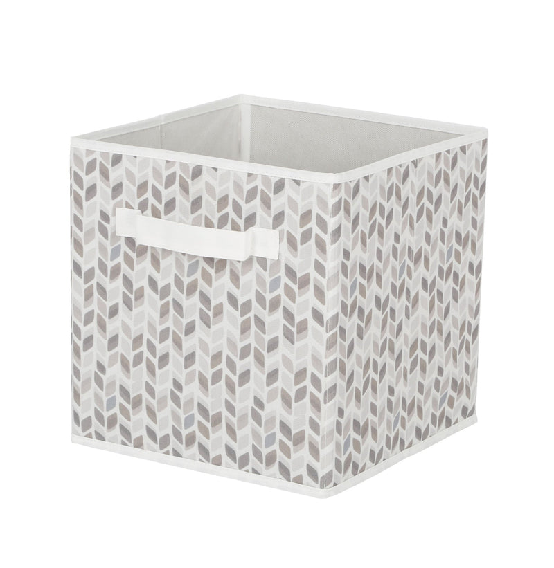 CANVAS Cube Fabric Drawer Basket, White and Grey Tiled, 10.5 x 10.5 x 11-in H5