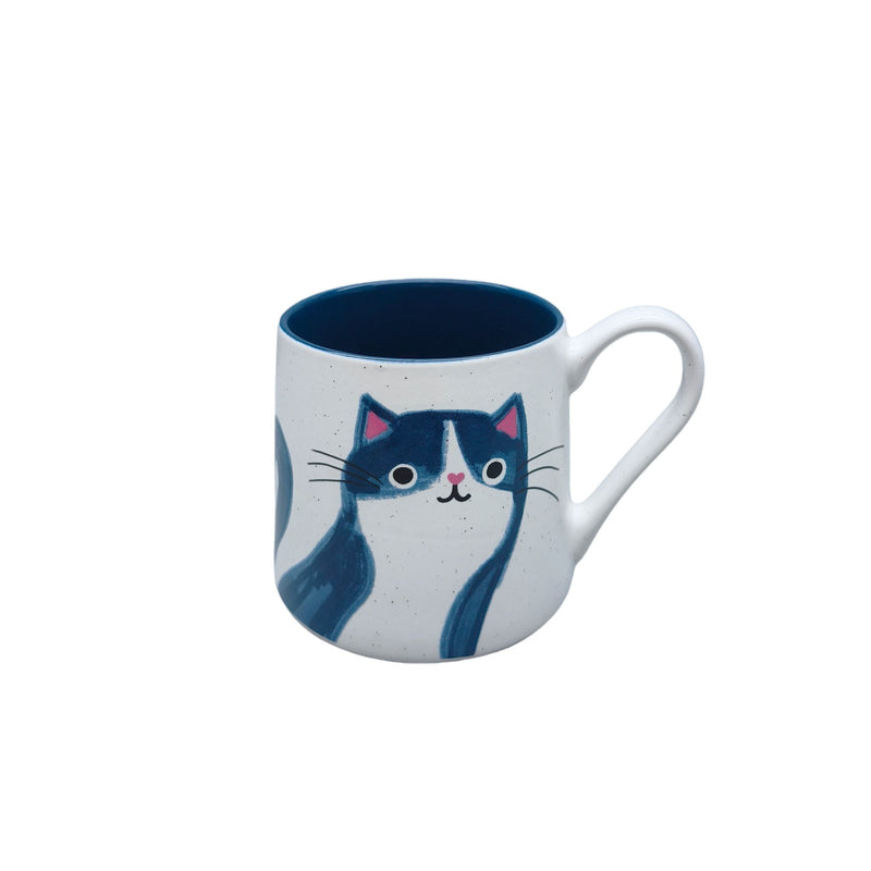 CANVAS Durable Stoneware Cat Mug, Blue, 18-oz U6