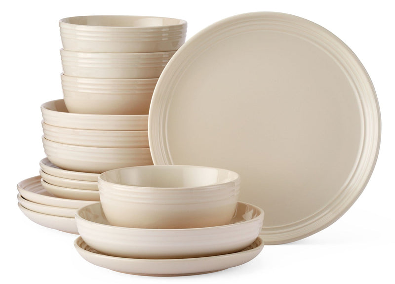 CANVAS Edenhill Farmhouse Bistro Stoneware Dinnerware Set, Serves 4, 16-pc, Cream J5