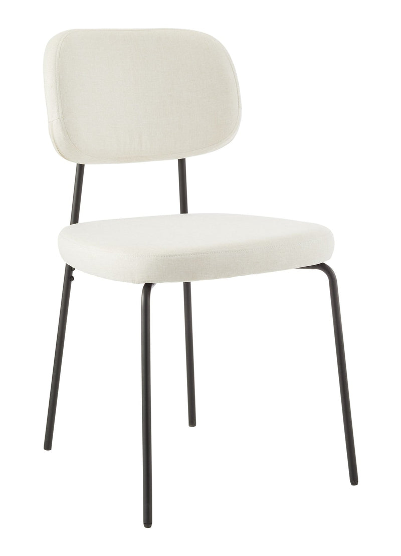 Canvas Evelyn Upholstered Fabric Dining Chair, Off-White/Light Grey N9